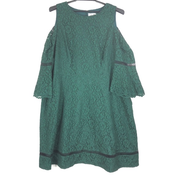 Eliza J cold shoulder bell sleeve lace dress 8142 - Picture 2 of 5